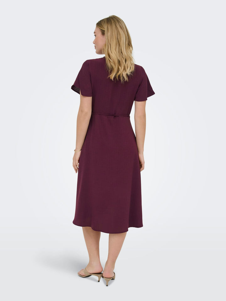 Only ONLCALI LIFE S/S WRAP DRESS fuchsia – dames jurk