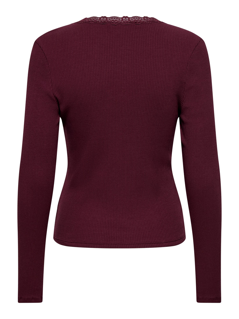 Only ONLSARA SHARAI L/S V-NECK TOP bordeaux – dames