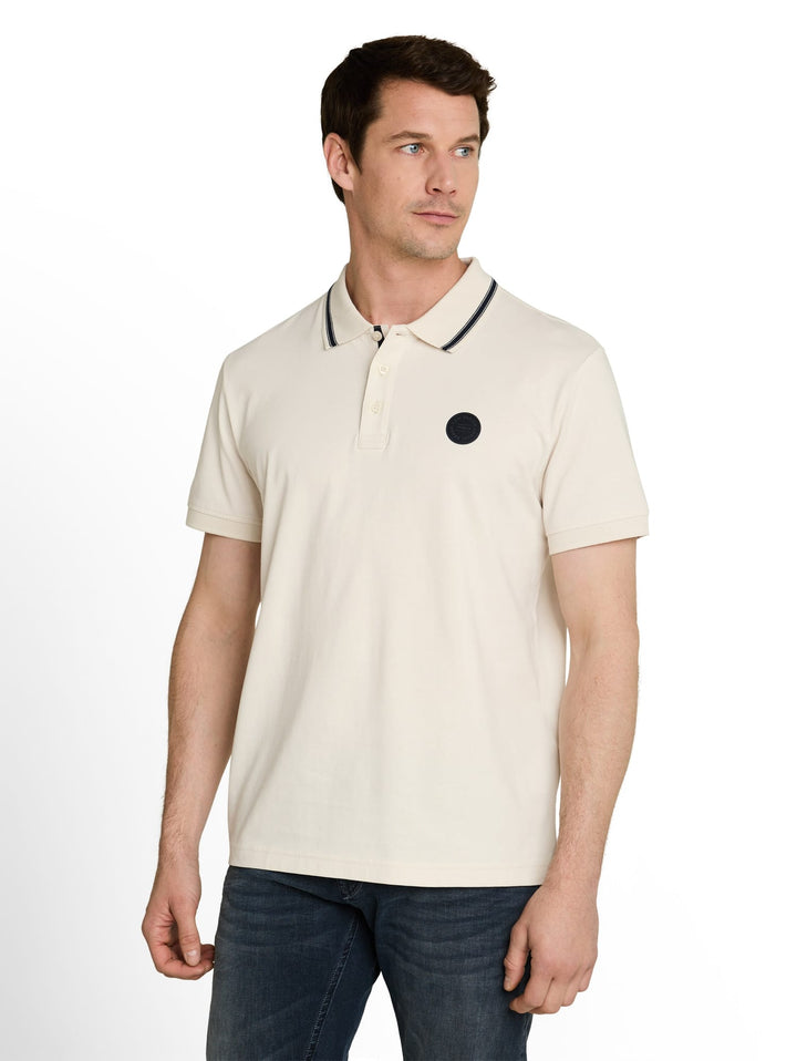 Tom Tailor 1050230 polo k/m heren off-white