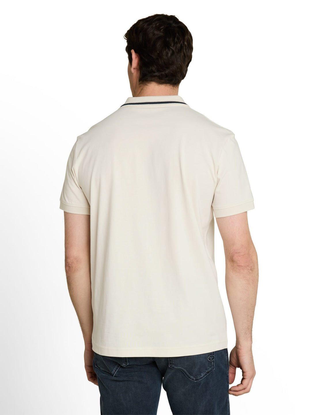 Tom Tailor 1050230 polo k/m heren off-white