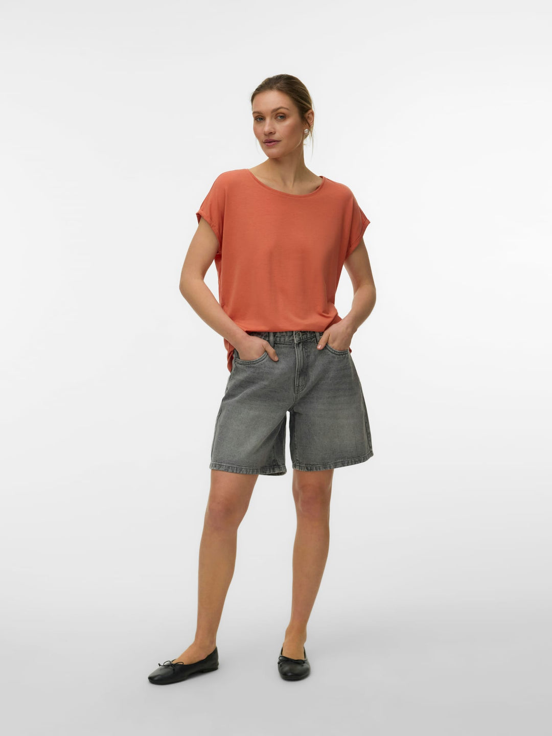 VERO MODA 10284468 Ava t-shirt k/m dames oranje