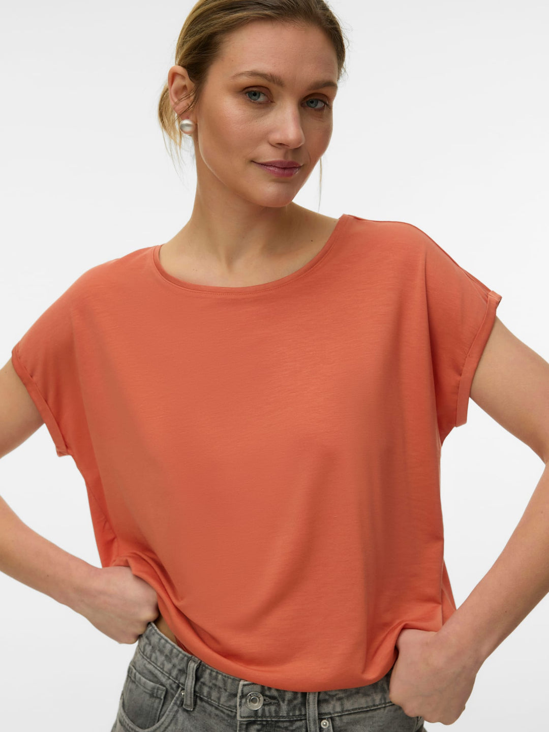 VERO MODA 10284468 Ava T-shirt dames – oranje