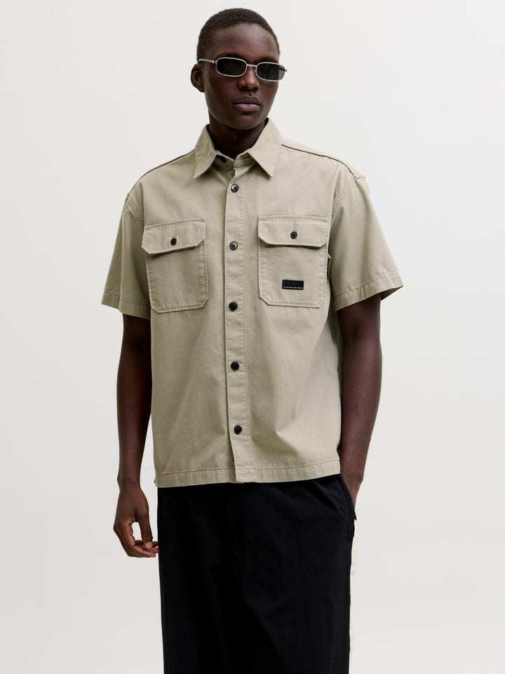 Jack & Jones JCOBEN CLASSIC FUSION SHIRT SS – heren overhemd - Olijf