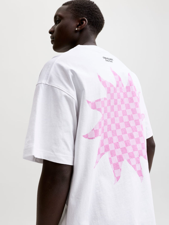 Jack & Jones JCOSOLANA CHECKERED BACK TEE SS CREW - T-shirt heren - Off-white