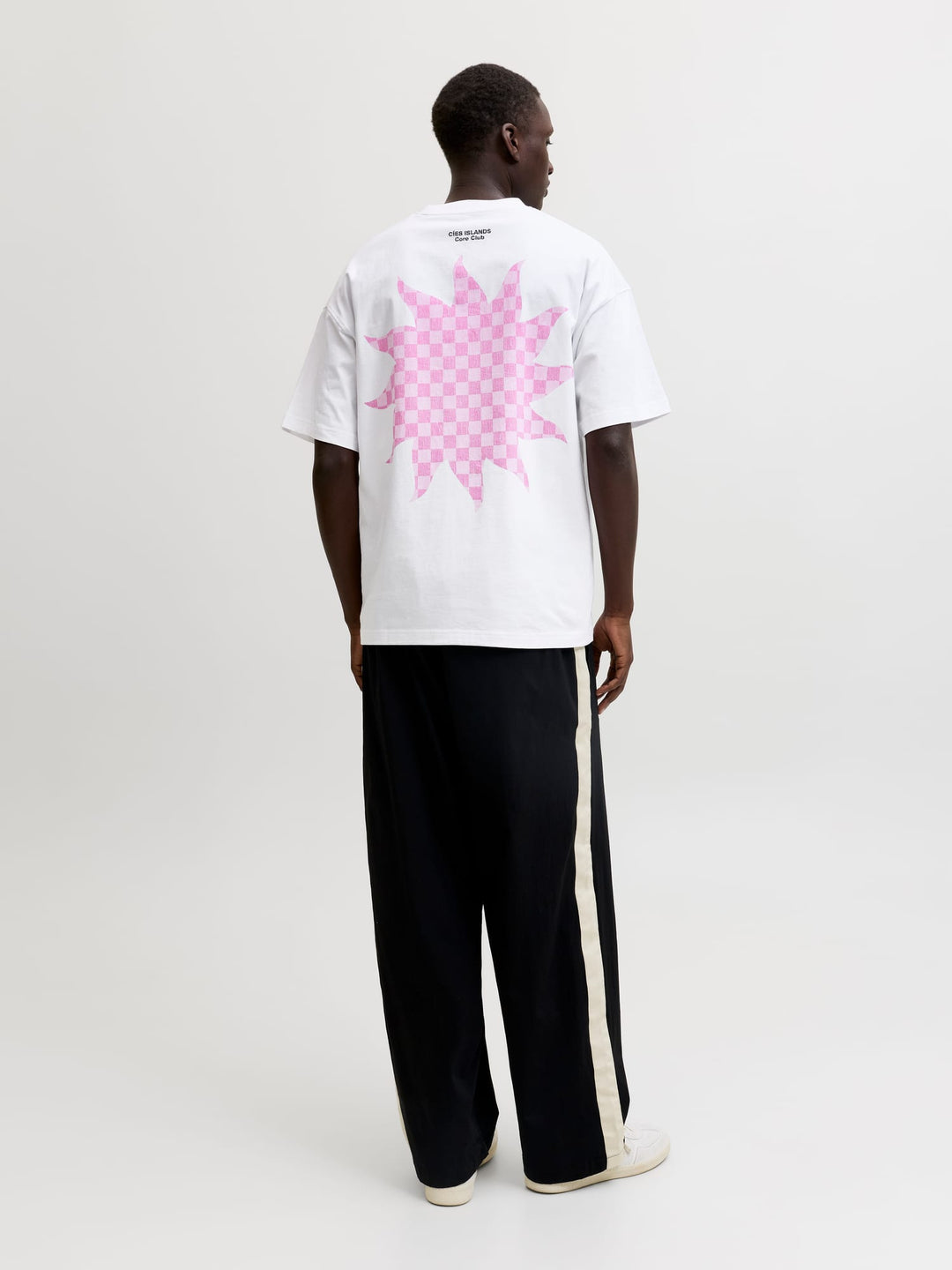Jack & Jones JCOSOLANA CHECKERED BACK TEE SS CREW - T-shirt heren - Off-white