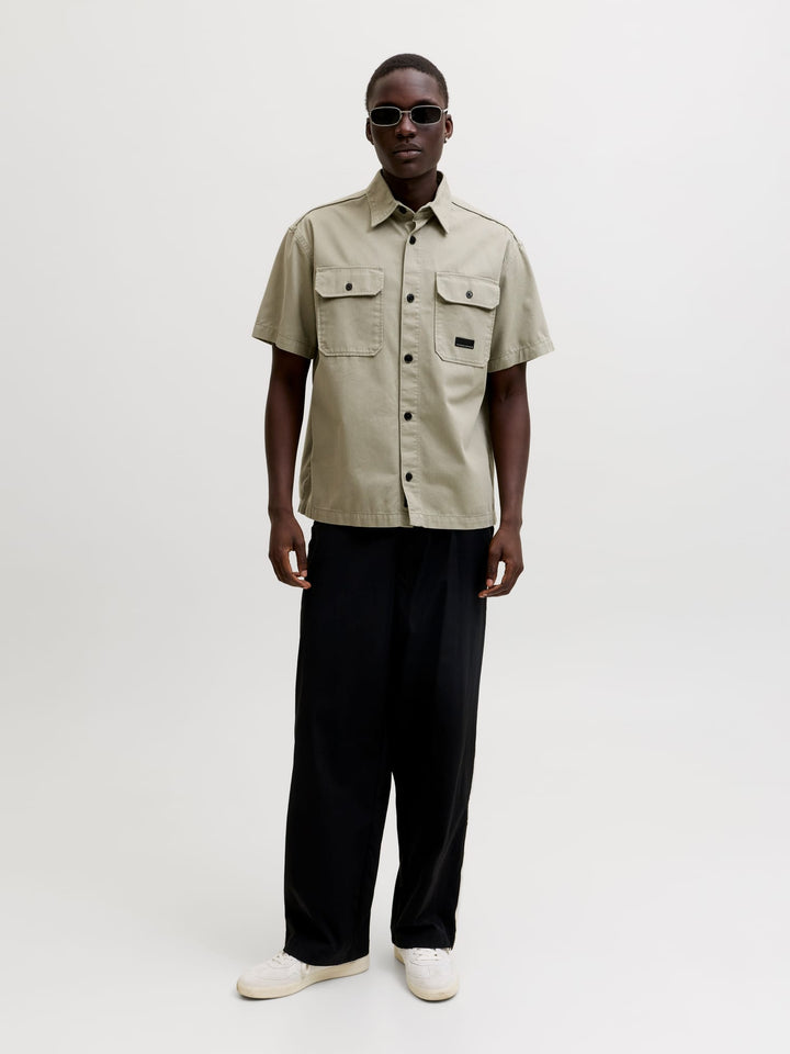 Jack & Jones JCOBEN CLASSIC FUSION SHIRT SS – heren overhemd - Olijf