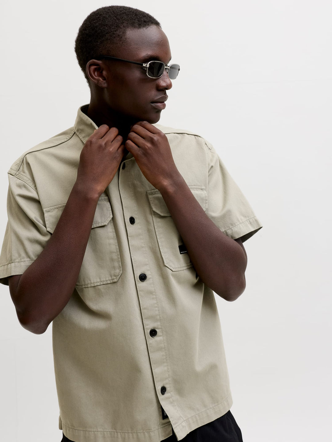 Jack & Jones JCOBEN CLASSIC FUSION SHIRT SS – heren overhemd - Olijf