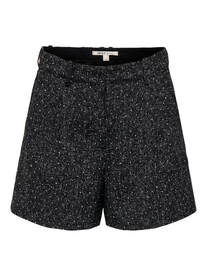 Only 15382086 Yule short zwart dessin – dames