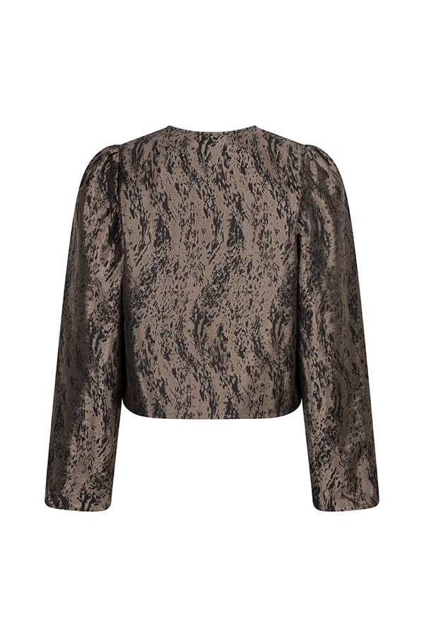 Lofty Manner RJ04 - Blouse Hedda - Jacquard bruin dessin