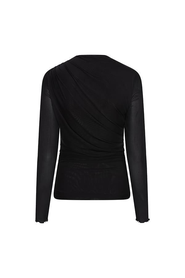 Lofty Manner RJ13 - Top Jolien - Draped Mes zwart