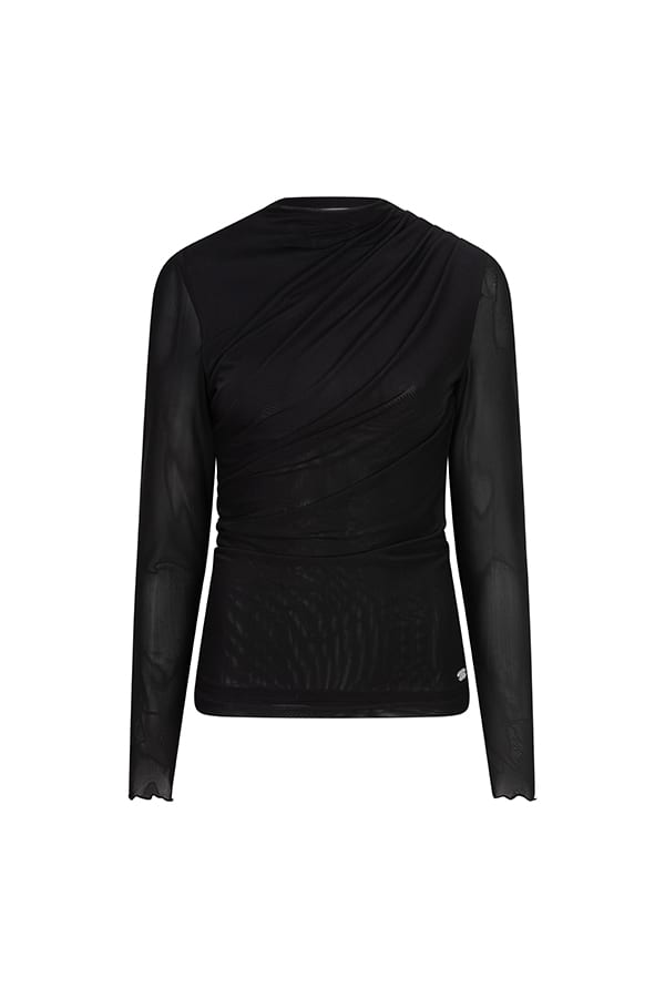 Lofty Manner RJ13 - Top Jolien - Draped Mes zwart