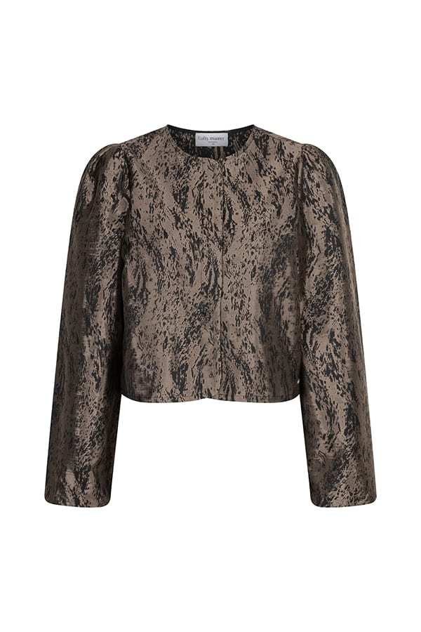 Lofty Manner RJ04 - Blouse Hedda - Jacquard bruin dessin