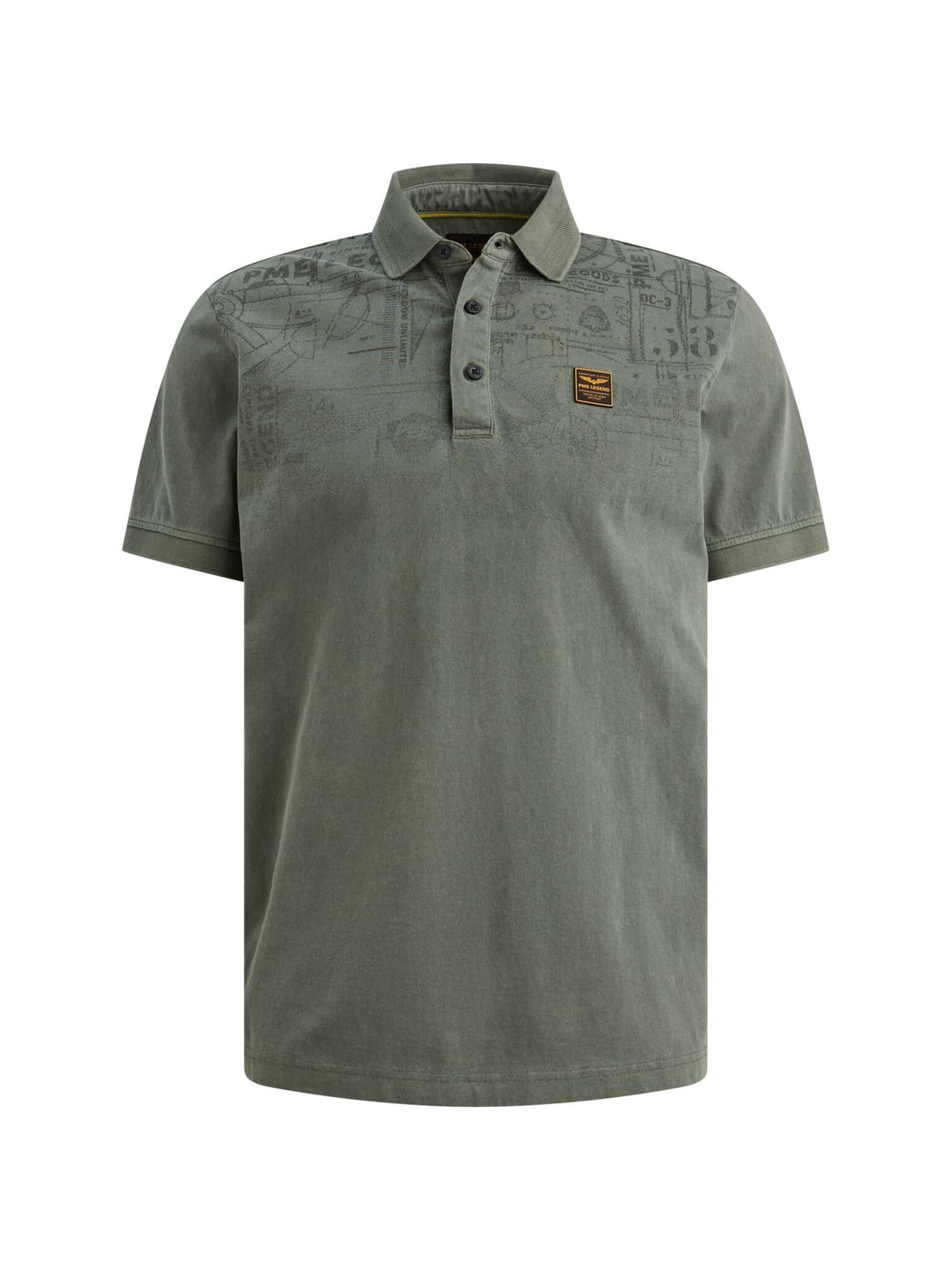 PME-Legend polo k/m groen dessin – heren