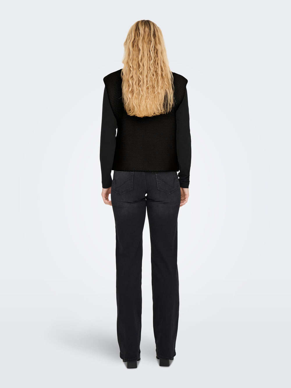 Only Loui gilet gebreid zwart – dames