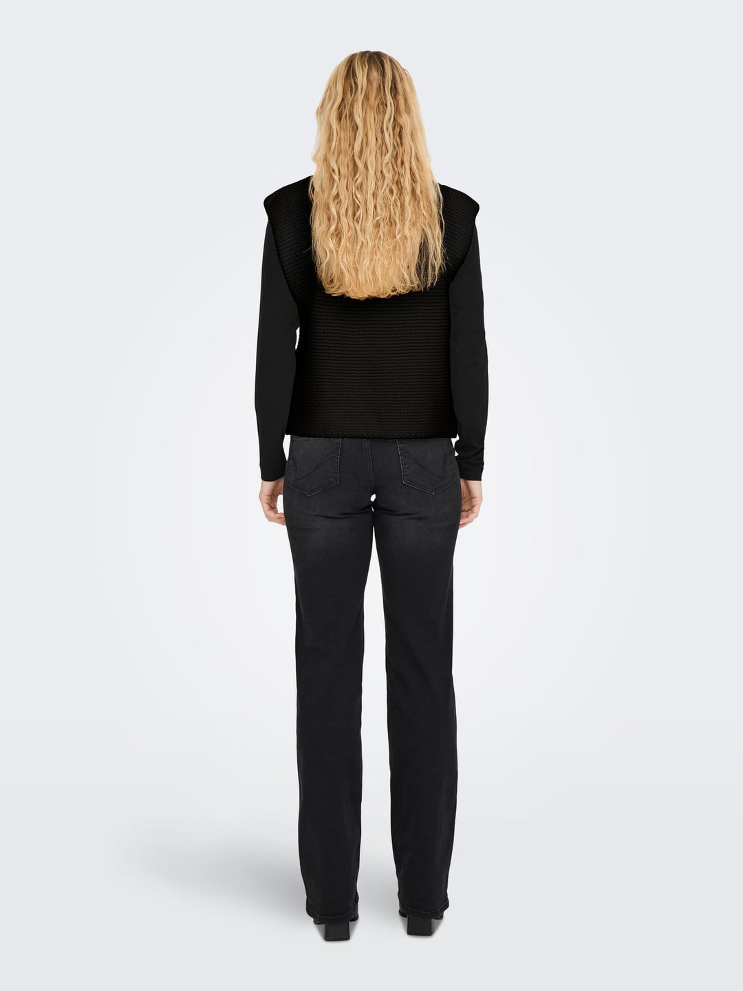 Only Loui gilet gebreid zwart – dames