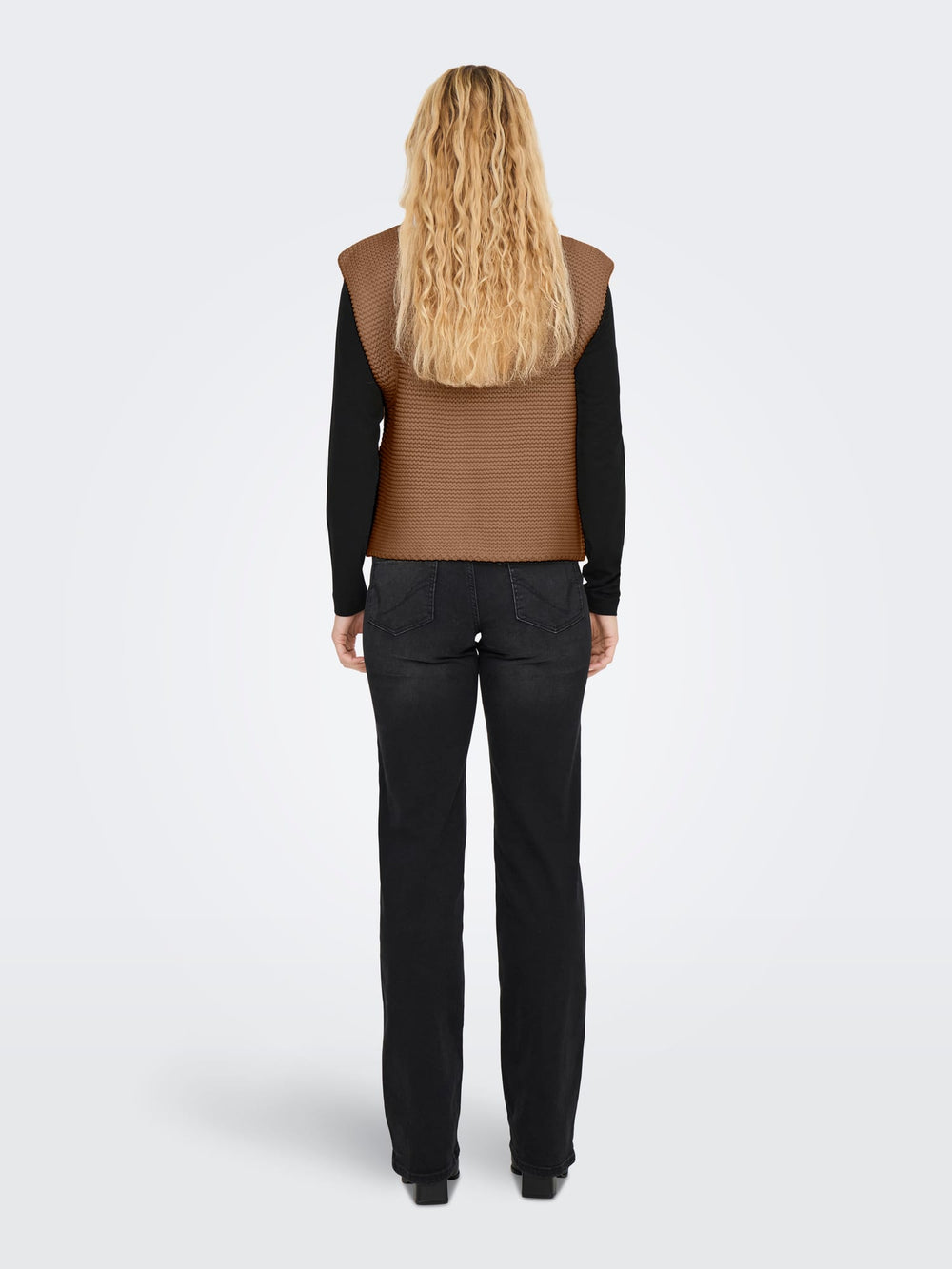 Only Loui gilet gebreid camel – dames