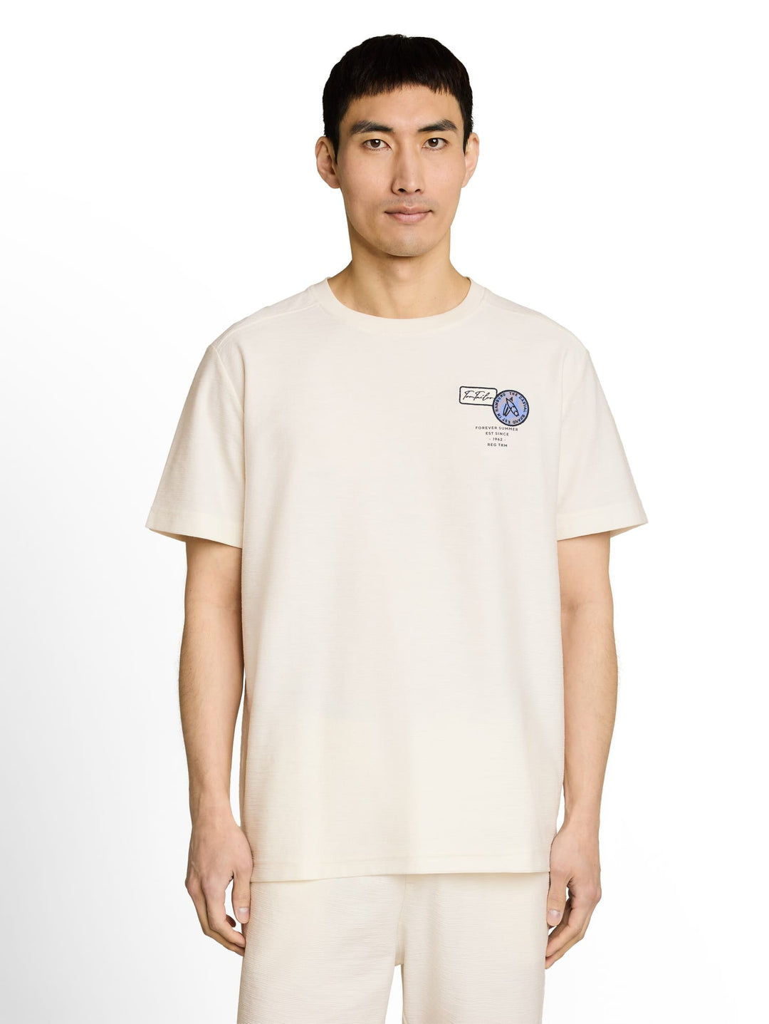 Tom Tailor 1051169 t-shirt k/m heren ecru