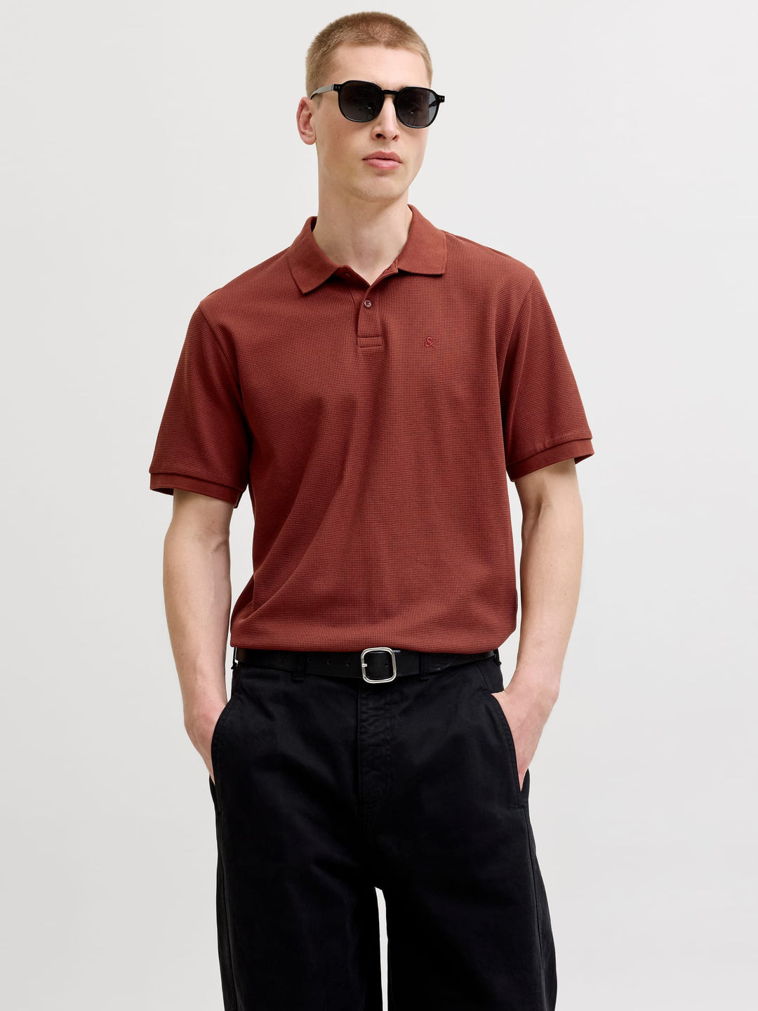 Jack &amp; Jones 12268130 Austin polo k/m steenrood – heren