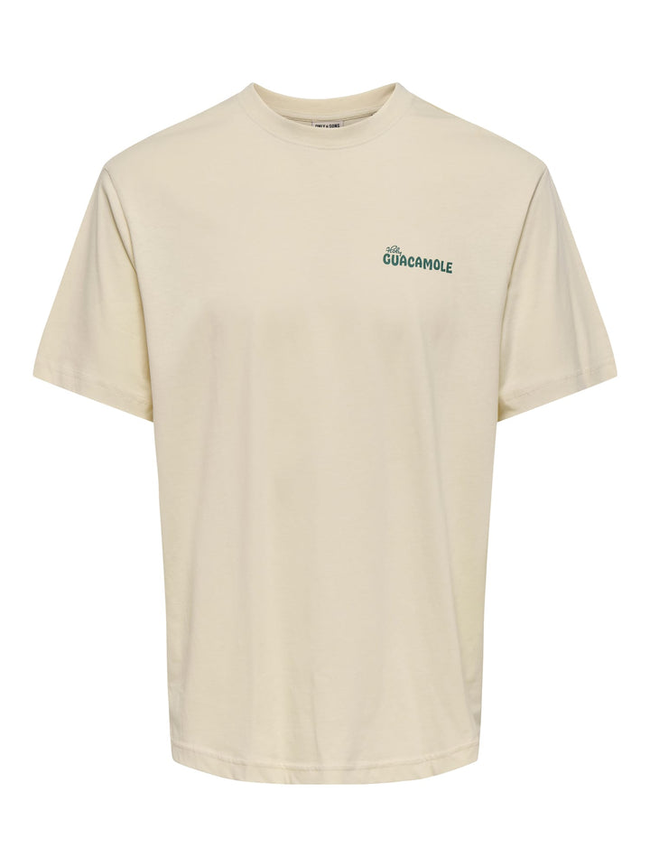 ONLY & SONS ONSCHEF LIFE RLX SS TEE ecru – heren t-shirt