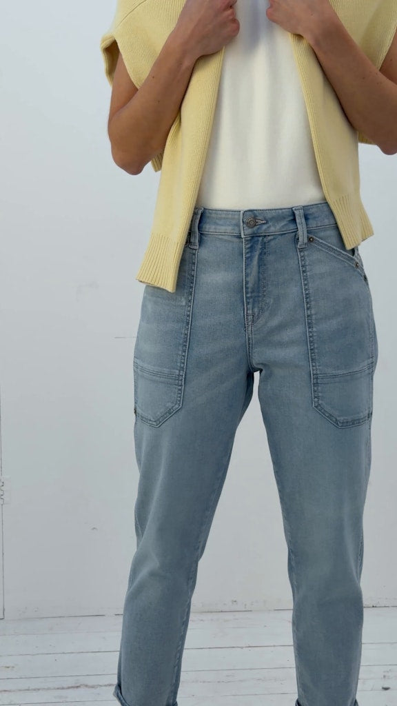MAC IOWA Baggy jeans blauw denim – dames - Blue Denim
