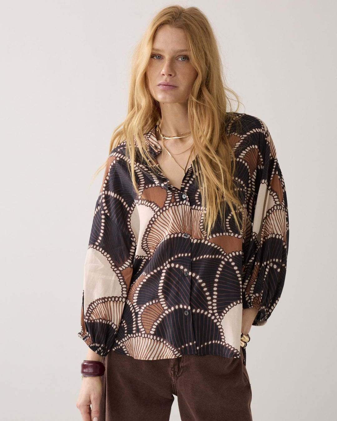 Summum blouse l/m bruin – dames