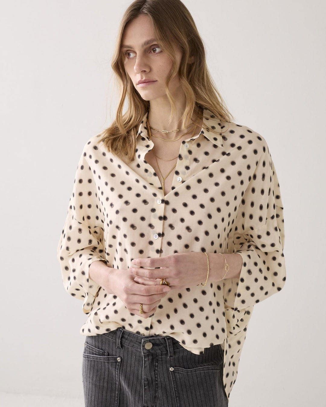 Summum blouse k/m dames ecru dessin – 2S3434-12390