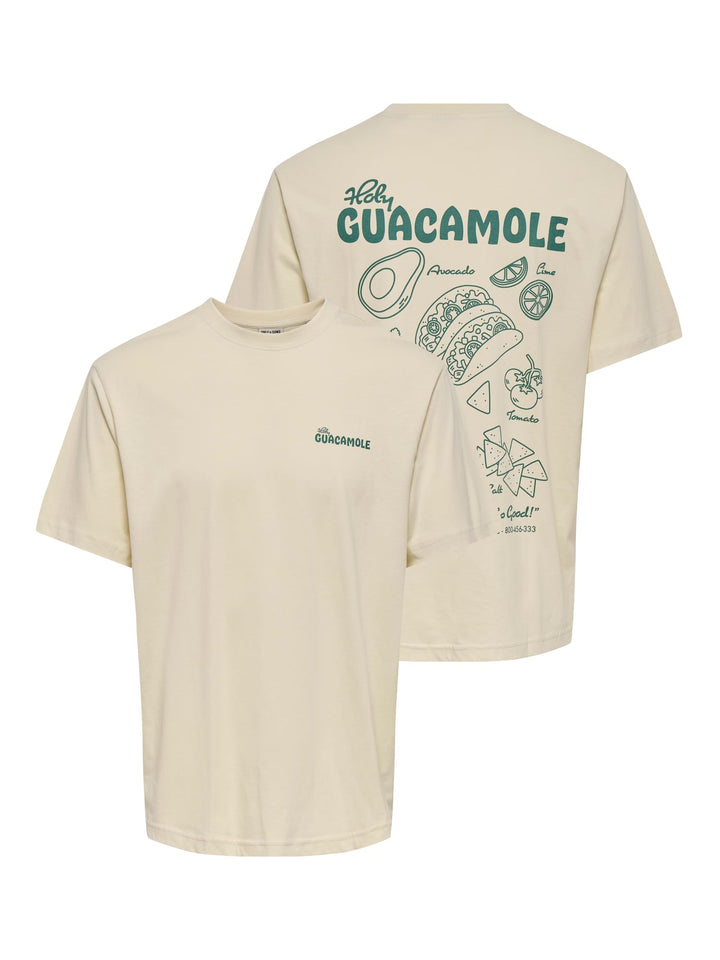 ONLY & SONS ONSCHEF LIFE RLX SS TEE ecru – heren t-shirt