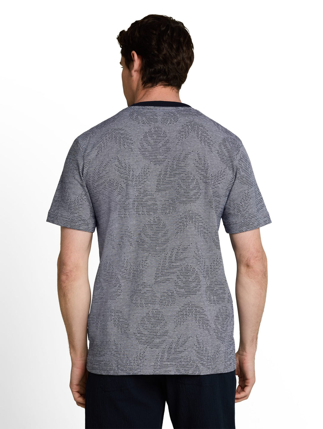 Tom Tailor jacquard T-shirt blauw dessin – heren