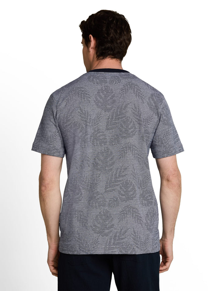 Tom Tailor jacquard T-shirt blauw dessin – heren