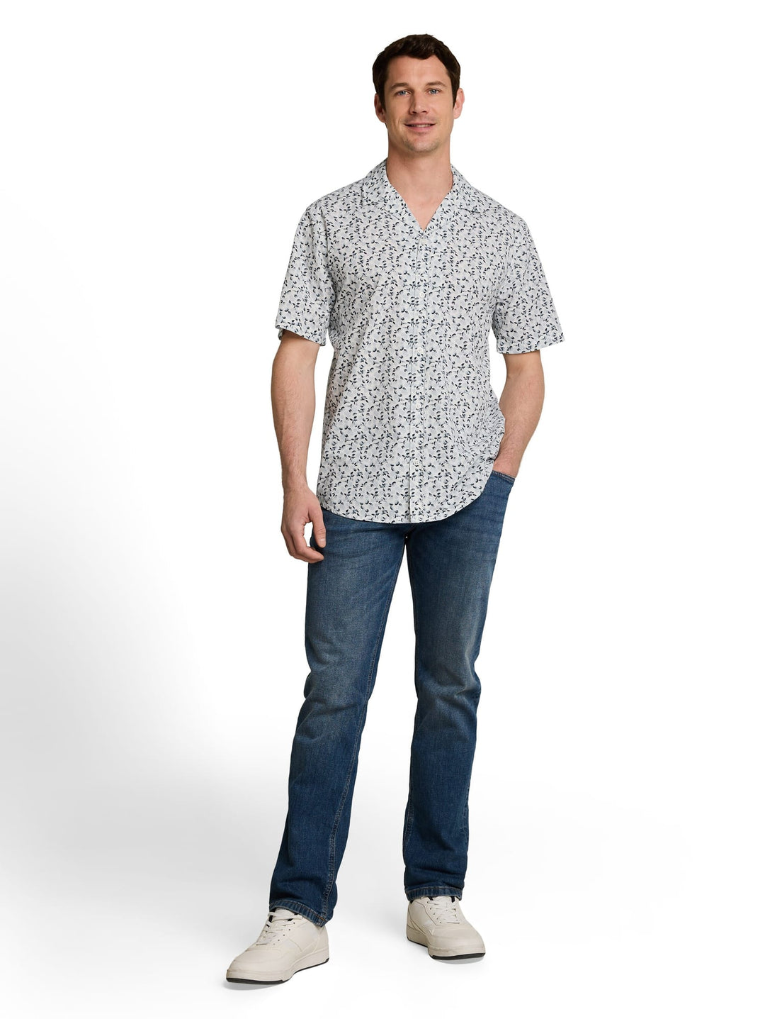 Tom Tailor overhemd k/m wit dessin – heren