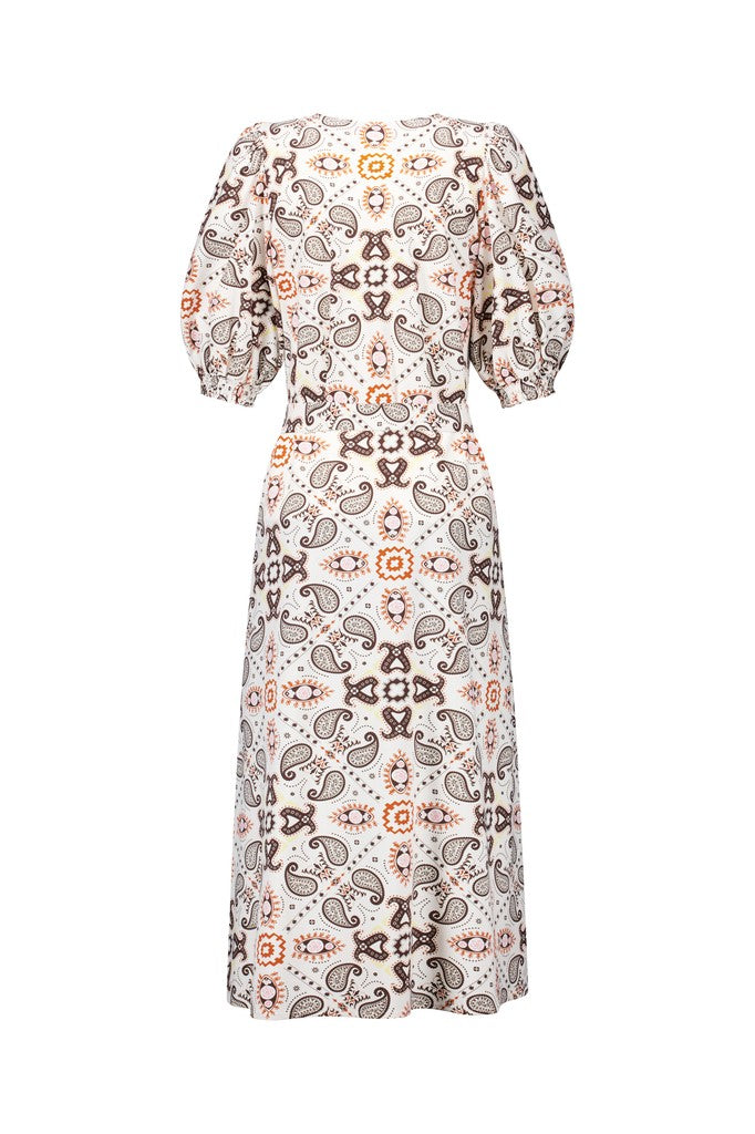Studio Anneloes Emira jurk midi dames - wit dessin