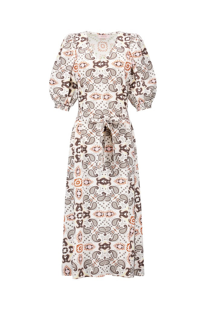 Studio Anneloes Emira jurk midi dames - wit dessin