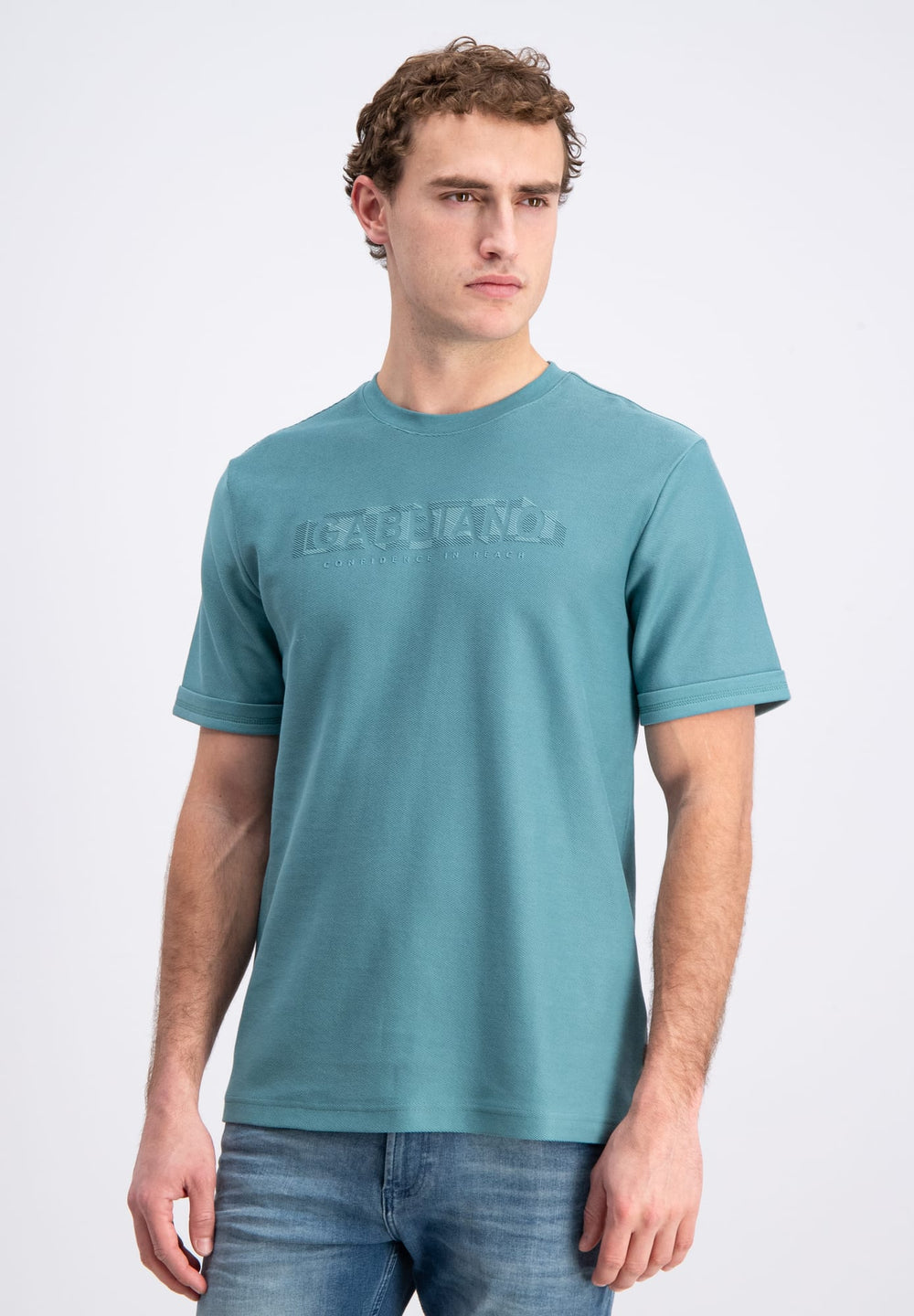 Gabbiano men T-shirt jacquard front logo – heren - Esmerald