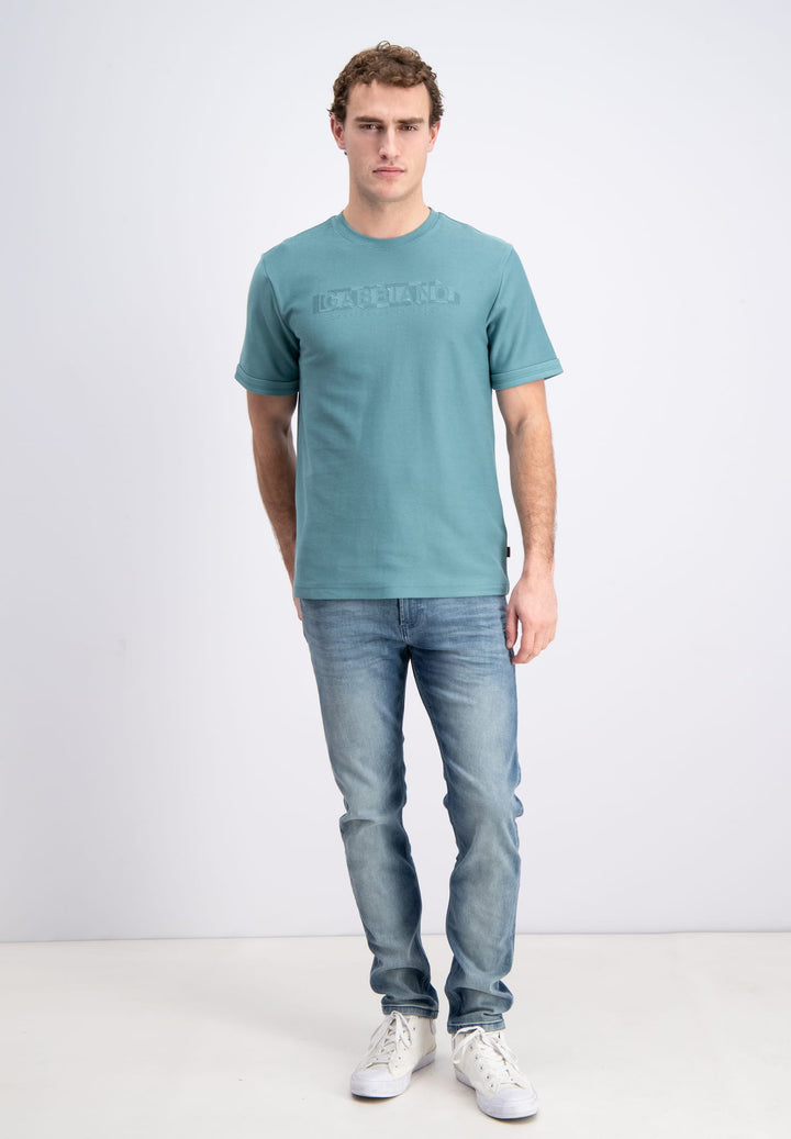 Gabbiano men T-shirt jacquard front logo – heren - Esmerald