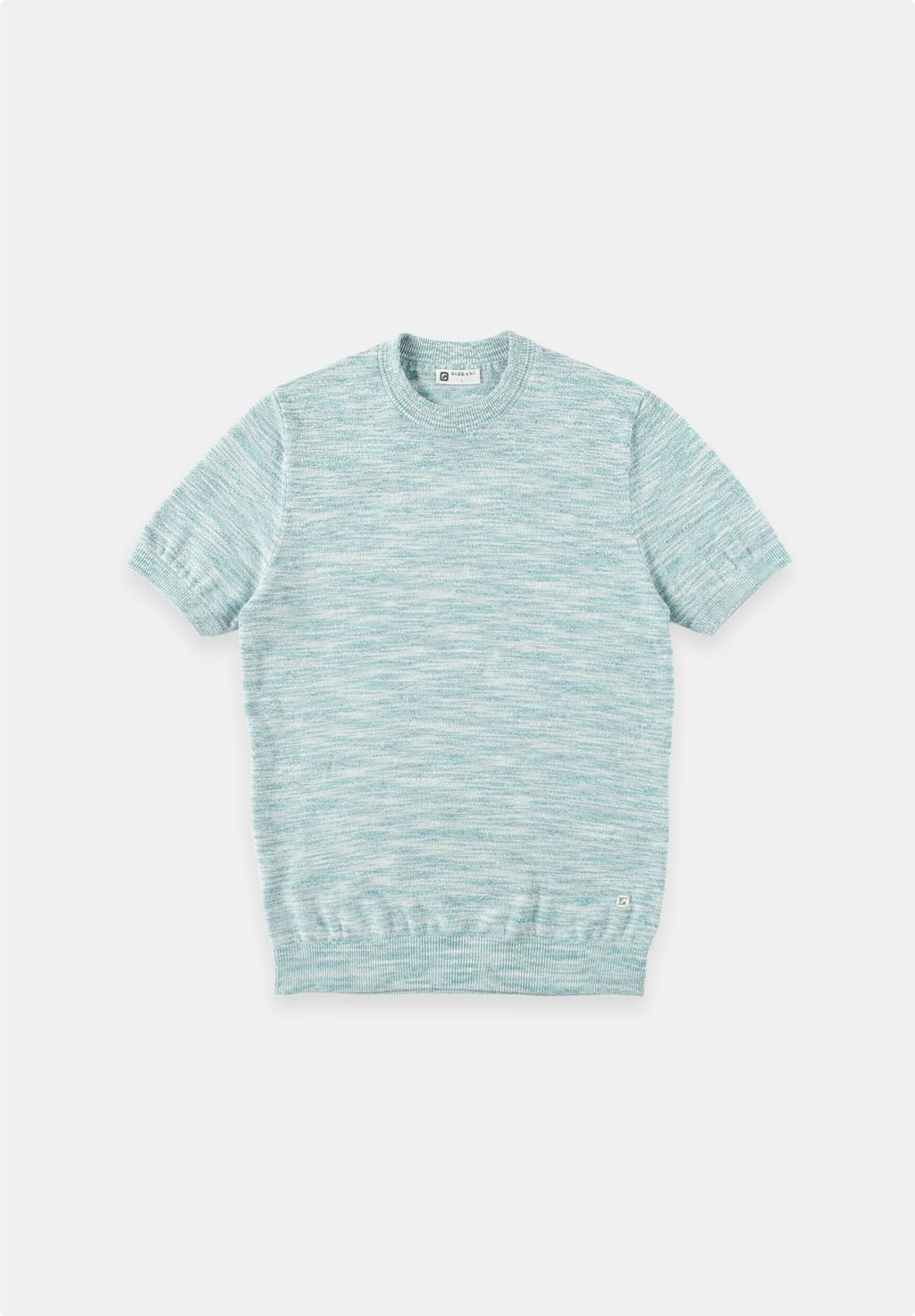 Gabbiano men T-shirt Knit slub melange groen dessin – heren