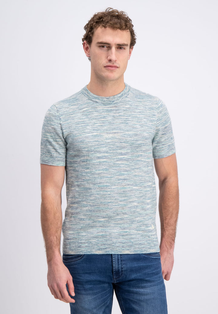 Gabbiano men T-shirt Knit slub melange groen dessin – heren