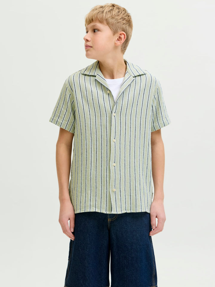 Jack &amp; Jones Kids 12279707 Coba blouse k/m groen dessin
