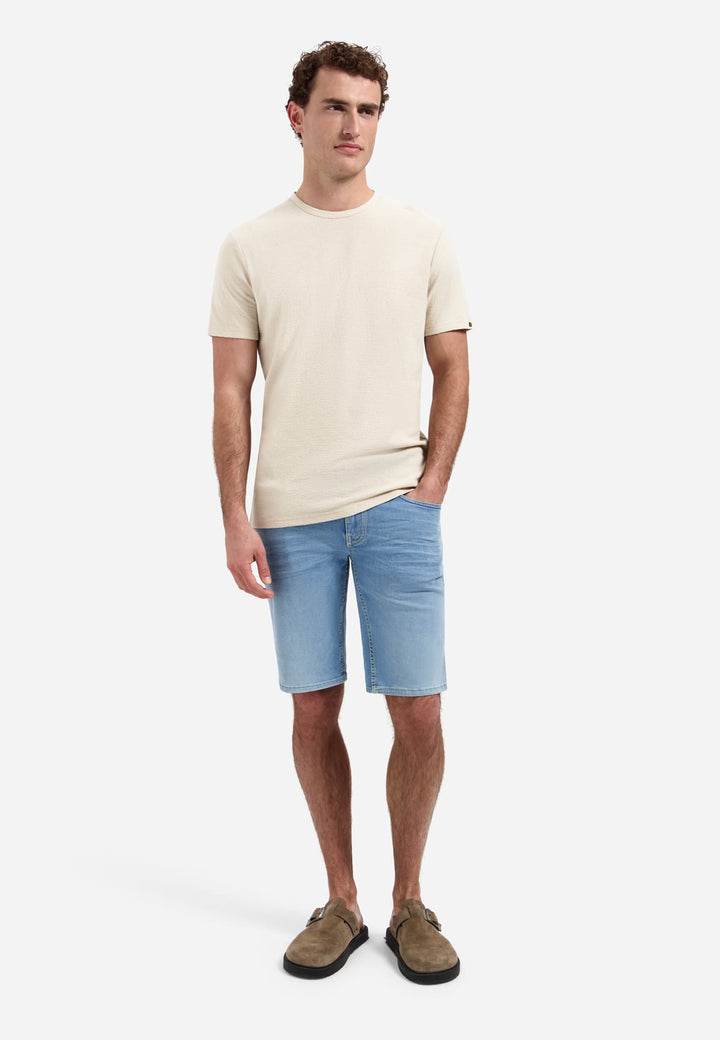 No Excess T-Shirt Crewneck Solid Jacquard – heren - Beige