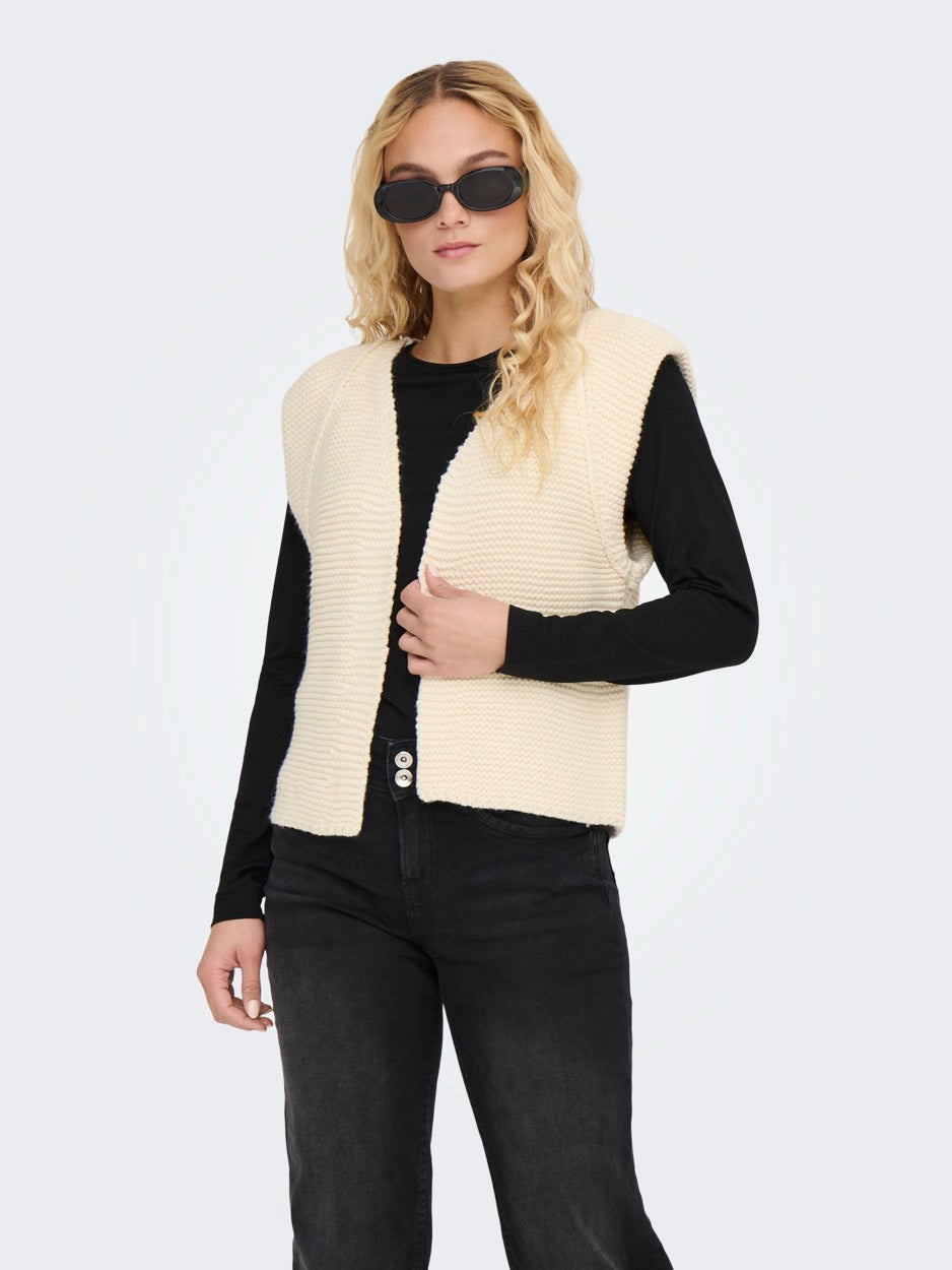 Only gilet gebreid Loui beige – dames