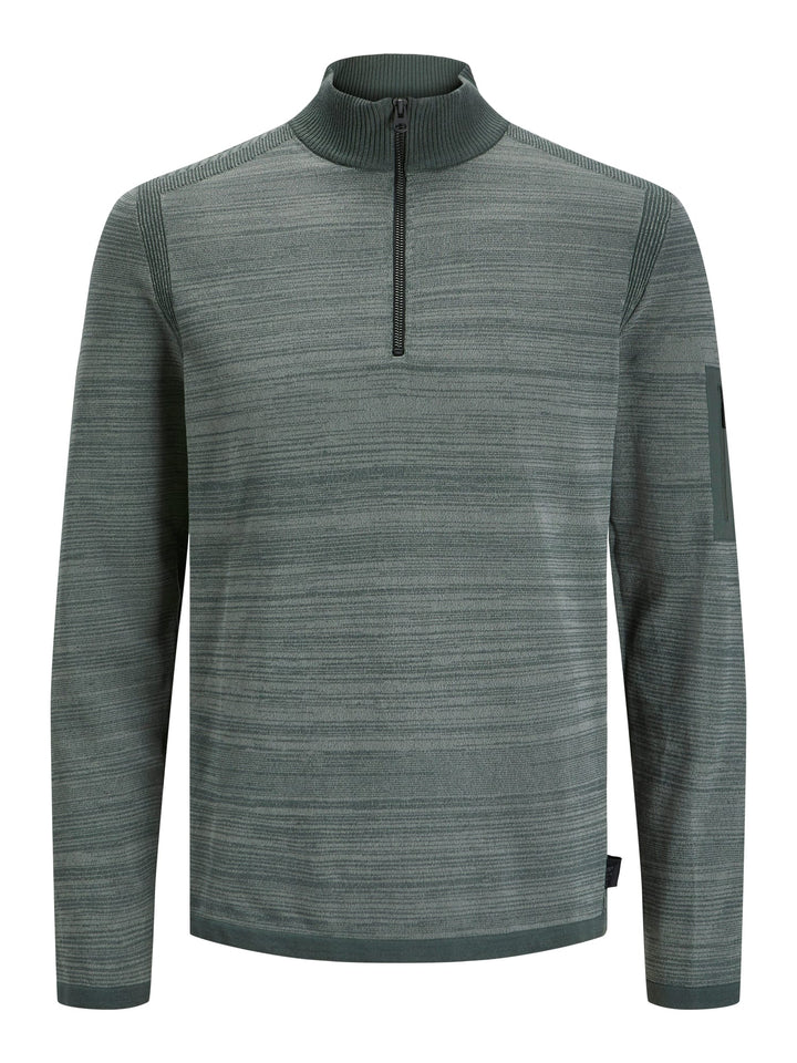 Jack & Jones JCOMACE KNIT HALF ZIP SMU trui – heren - Army