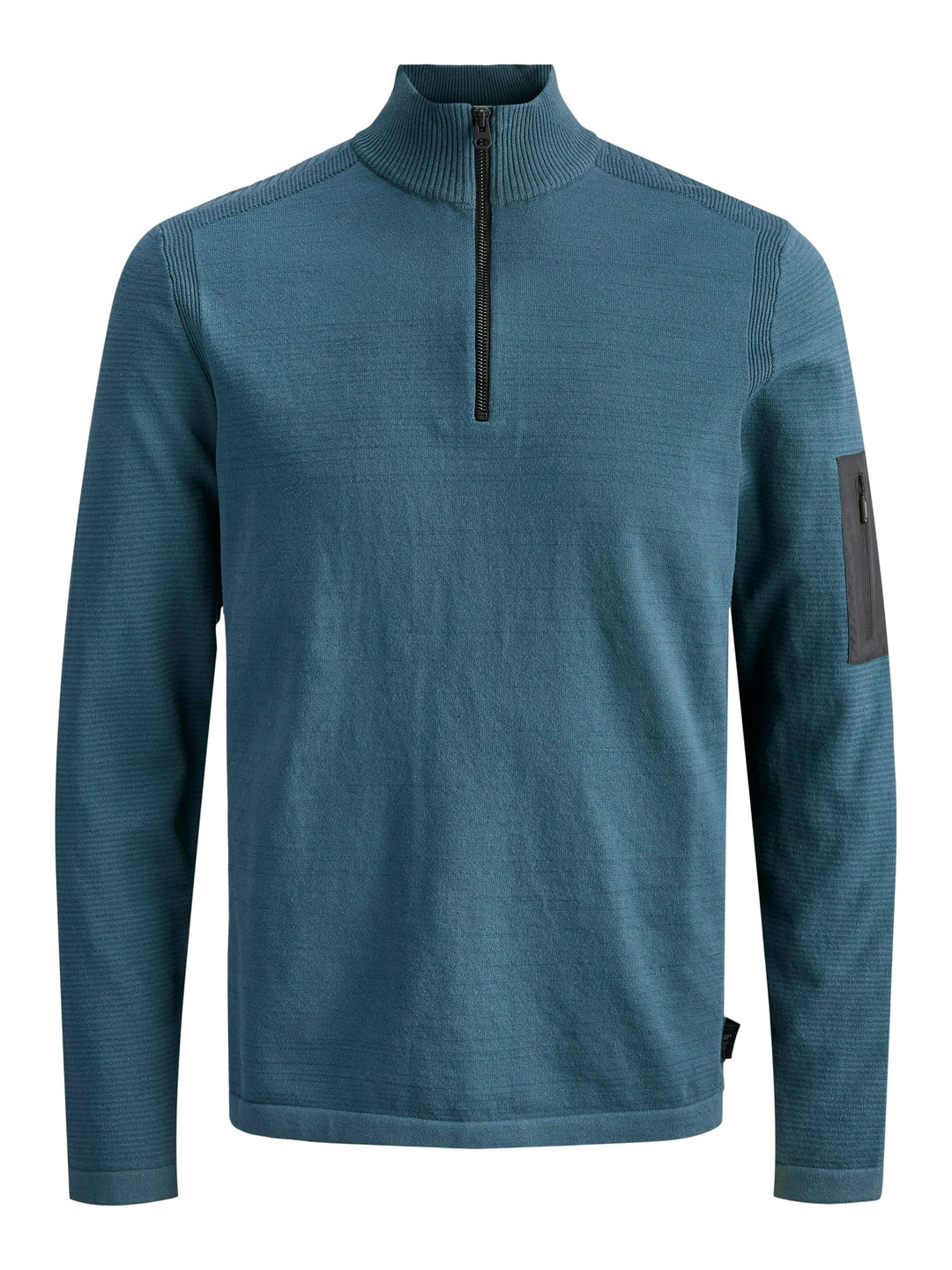 Jack & Jones JCOMACE KNIT HALF ZIP SMU trui heren - petrol blauw