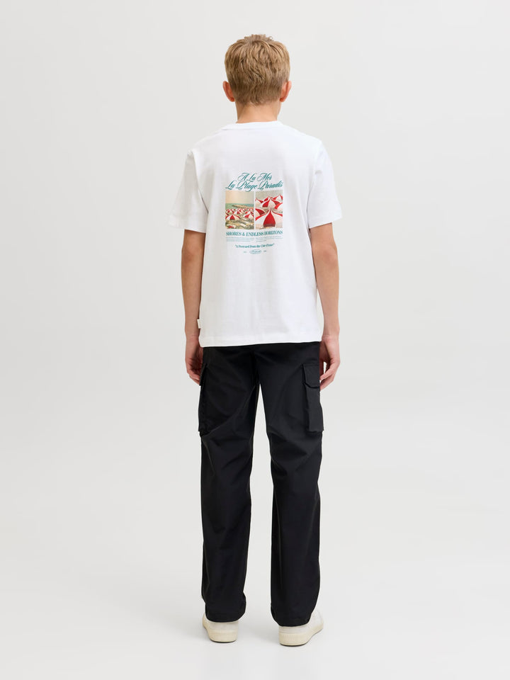 Jack & Jones Kids T-shirt JORCASSIS – jongens - Wit Dessin