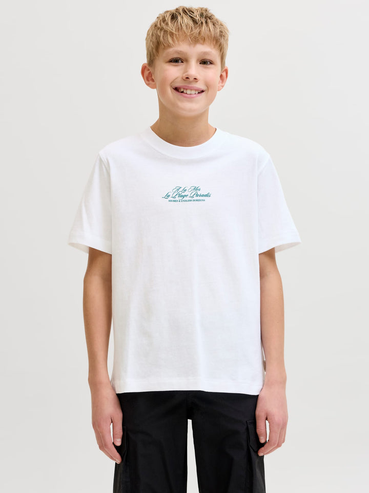 Jack & Jones Kids T-shirt JORCASSIS – jongens - Wit Dessin