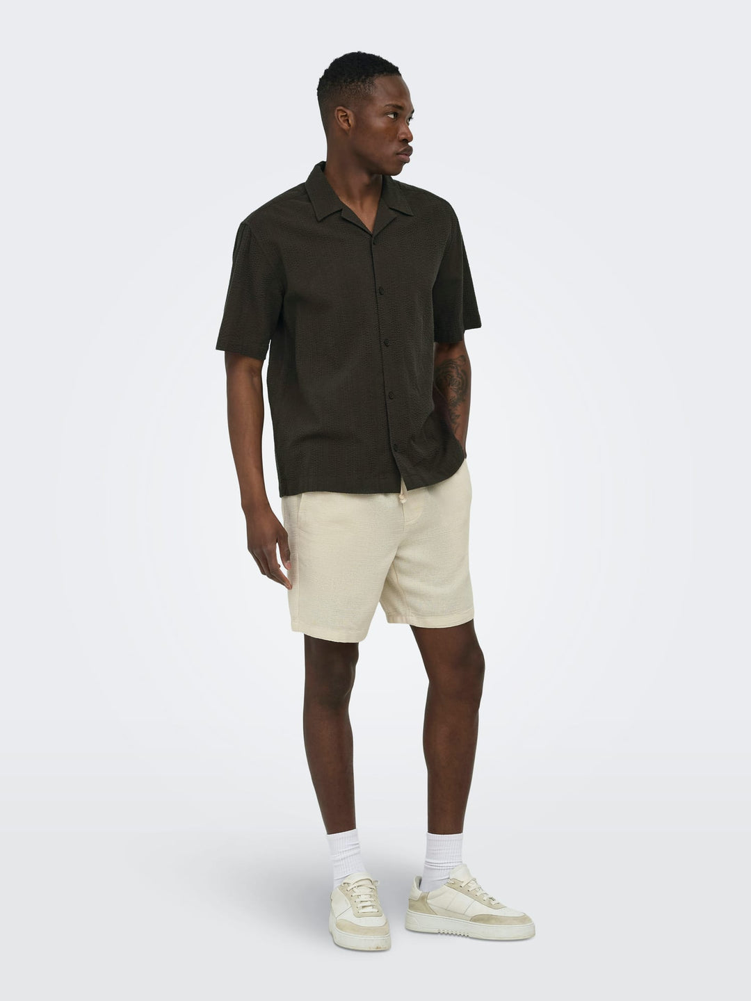 ONLY & SONS 22038003 Cruz overhemd k/m bruin – heren