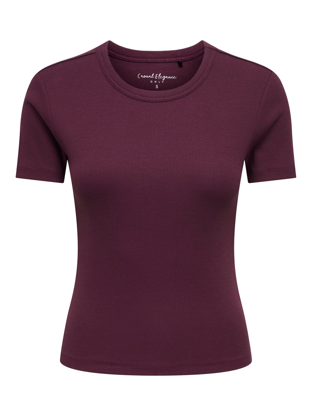 Only t-shirt k/m dames bordeaux – ONLVAL S/S O-NECK
