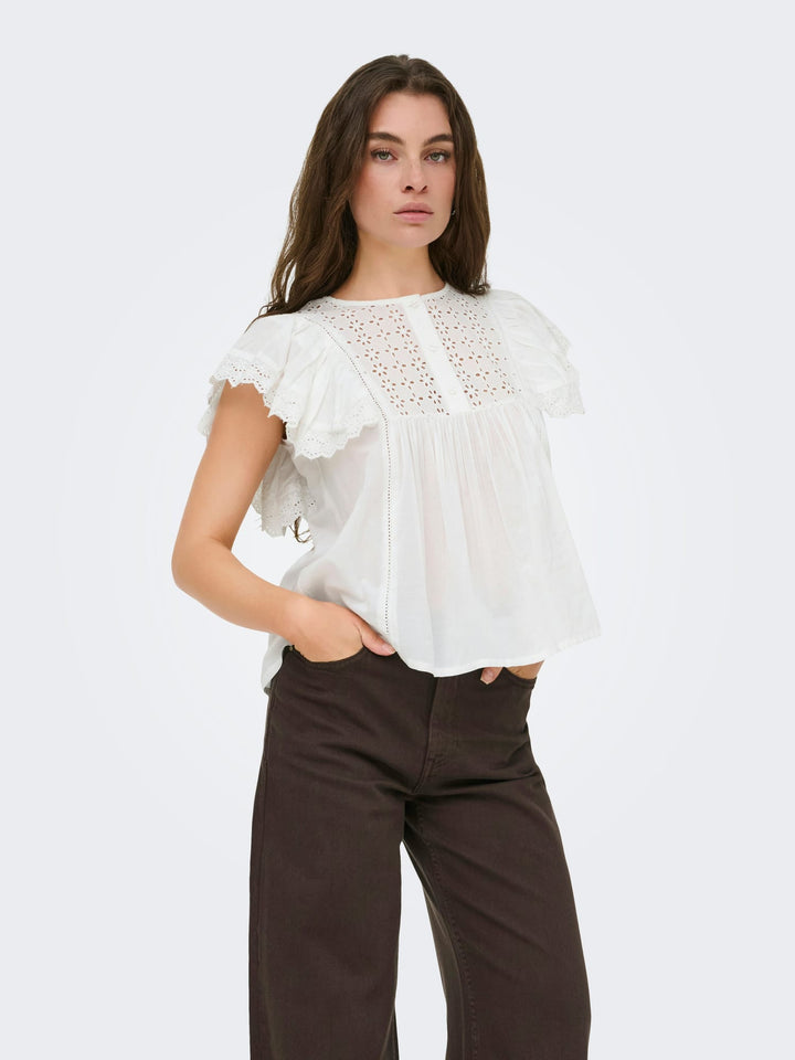 Jacqueline de Yong 15374203 Sigga top – dames - Off-white