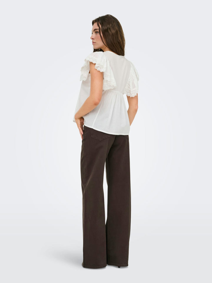 Jacqueline de Yong 15374203 Sigga top – dames - Off-white