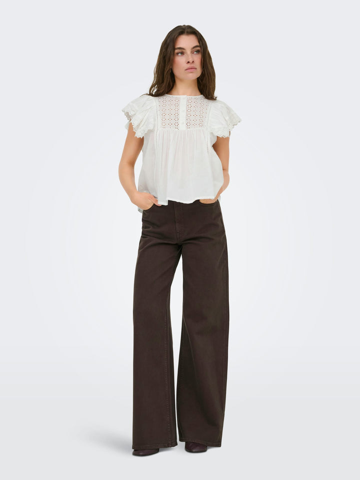 Jacqueline de Yong 15374203 Sigga top – dames - Off-white