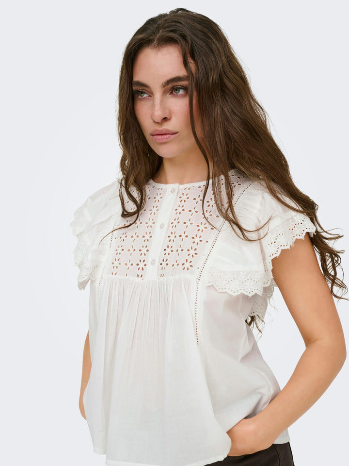 Jacqueline de Yong 15374203 Sigga top – dames - Off-white