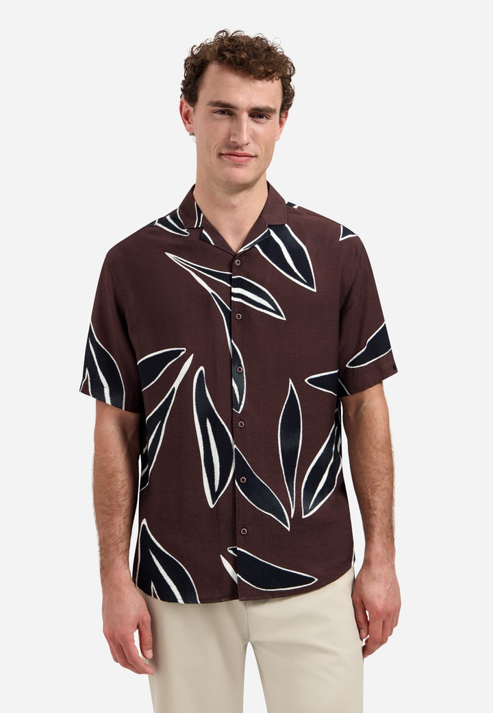 No excess 32460448 overhemd l/m bruin dessin – heren